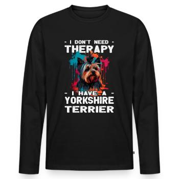 Yorkshire Terrier - Hundeliebhaber - Hundebesitzer - Männer Premium Bio Langarmshirt - Schwarz - Vorne - Nico (187cm)