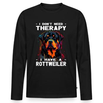 Rottweiler - Hundeliebhaber - Hundebesitzer - Männer Premium Bio Langarmshirt - Schwarz - Vorne - Nico (187cm)