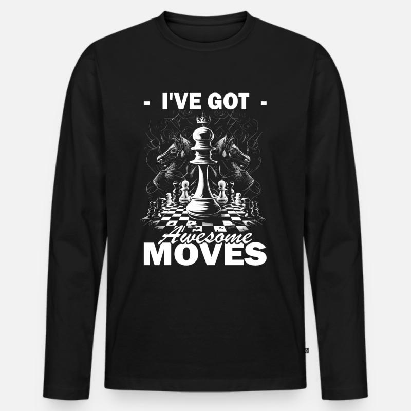 Schach - Schachspieler - Männer Premium Bio Langarmshirt - Schwarz