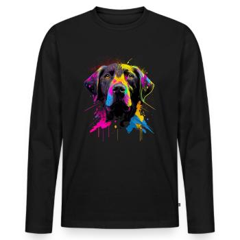 Labrador - Hundeliebhaber - Hundebesitzer - Männer Premium Bio Langarmshirt - Schwarz - Vorne - Nico (187cm)