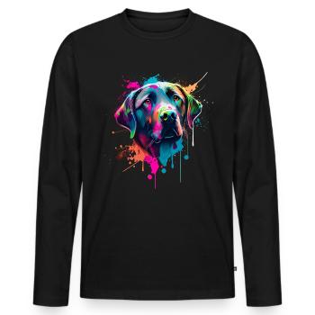 Labrador - Hundeliebhaber - Hundebesitzer - Männer Premium Bio Langarmshirt - Schwarz - Vorne - Nico (187cm)