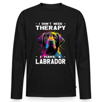 Labrador - Hundeliebhaber - Hundebesitzer - Männer Premium Bio Langarmshirt - Schwarz - Vorne - Nico (187cm)