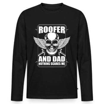 Dachdecker Und Vater - Männer Premium Bio Langarmshirt - Schwarz - Vorne - Nico (187cm)
