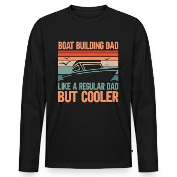 Constructeur de bateaux et père de famille - T-shirt manches longues Premium bio Homme - noir - Devant - Nico (187cm)
