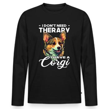 Corgi - Dog lovers - Dog owners - Men's Premium Organic Long Sleeve Shirt - black - Front - Nico (187cm)