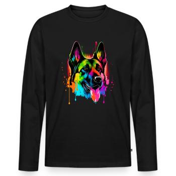 Malinois - Hundeliebhaber - Hundebesitzer - Männer Premium Bio Langarmshirt - Schwarz - Vorne - Nico (187cm)