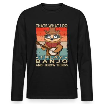Je joue du Banjo - guitare - T-shirt manches longues Premium bio Homme - noir - Devant - Nico (187cm)