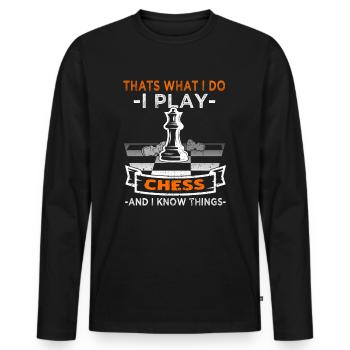 Chess - Chess Player - Men's Premium Organic Long Sleeve Shirt - black - Front - Nico (187cm)