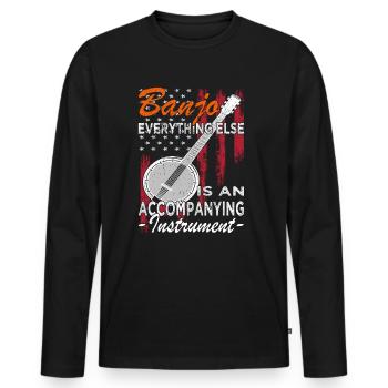 Banjo Guitar - Banjo Player - Men's Premium Organic Long Sleeve Shirt - black - Front - Nico (187cm)