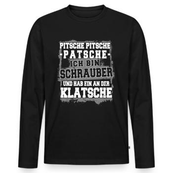 Schrauber - Auto Tuner - Autowerkstatt - Männer Premium Bio Langarmshirt - Schwarz - Vorne - Nico (187cm)