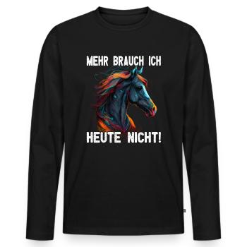 Pferdemädchen Pferdemama - Reiten - Westernreiten - Männer Premium Bio Langarmshirt - Schwarz - Vorne - Nico (187cm)