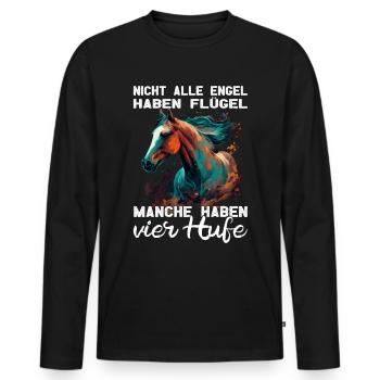 Pferdemädchen Pferdemama - Reiten - Westernreiten - Männer Premium Bio Langarmshirt - Schwarz - Vorne - Nico (187cm)