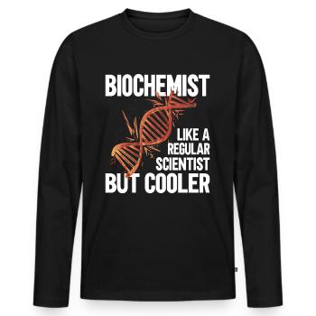 Biochimiste comme un scientifique ordinaire - T-shirt manches longues Premium bio Homme - noir - Devant - Nico (187cm)