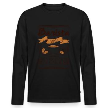 Barista Dad - Men's Premium Organic Long Sleeve Shirt - black - Front - Nico (187cm)
