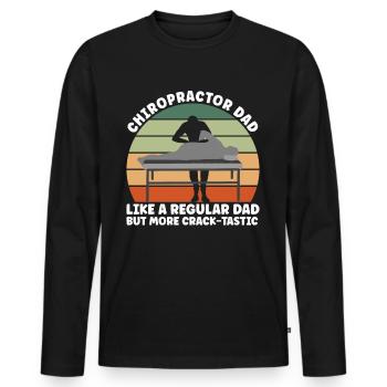 Chiropractic Dad - Männer Premium Bio Langarmshirt - Schwarz - Vorne - Nico (187cm)