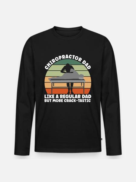 Chiropractic Dad - Männer Premium Bio Langarmshirt - Schwarz