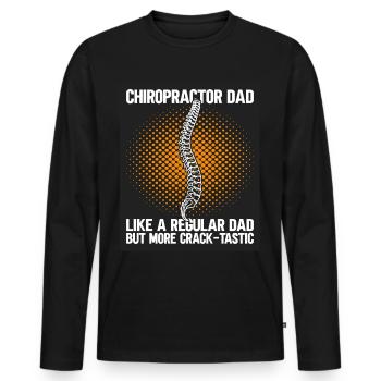 Chiropractic Dad - Männer Premium Bio Langarmshirt - Schwarz - Vorne - Nico (187cm)
