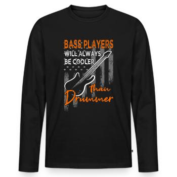 Bass player - guitar - guitarist - Men's Premium Organic Long Sleeve Shirt - black - Front - Nico (187cm)