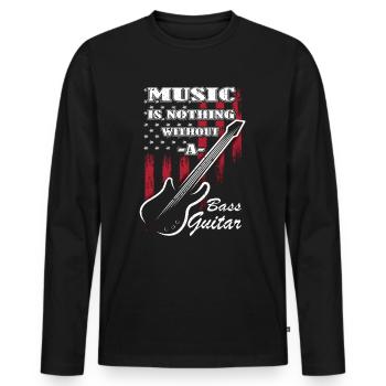 Bassspieler - Gitarre - Gitarrist - Männer Premium Bio Langarmshirt - Schwarz - Vorne - Nico (187cm)
