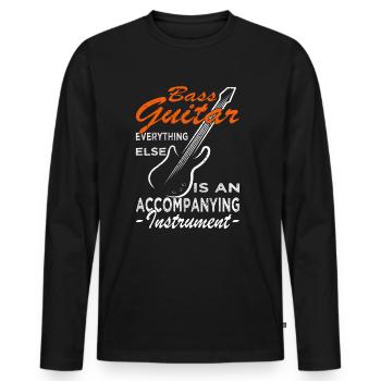 Bassspieler - Gitarre - Gitarrist - Männer Premium Bio Langarmshirt - Schwarz - Vorne - Nico (187cm)