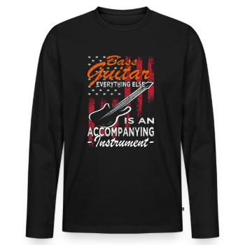 Bassspieler - Gitarre - Gitarrist - Männer Premium Bio Langarmshirt - Schwarz - Vorne - Nico (187cm)
