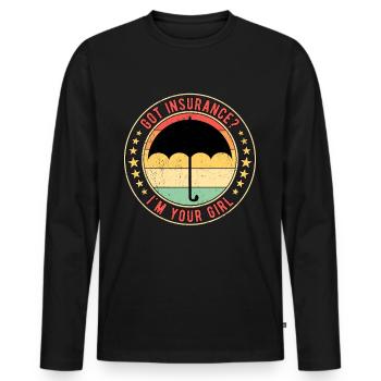 Insurance agent Insurance clerk - Men's Premium Organic Long Sleeve Shirt - black - Front - Nico (187cm)