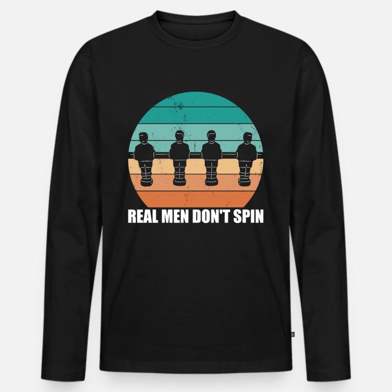 Real Men Don't Spin - Männer Premium Bio Langarmshirt - Schwarz