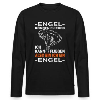 Paraglider - Skydiver & Fallschirmspringer - Männer Premium Bio Langarmshirt - Schwarz - Vorne - Nico (187cm)