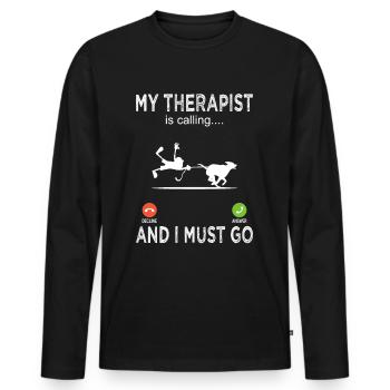 Dog owners - Dog owners - Dog lovers - Men's Premium Organic Long Sleeve Shirt - black - Front - Nico (187cm)