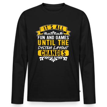 Insurance Salesman Insurance - Men's Premium Organic Long Sleeve Shirt - black - Front - Nico (187cm)