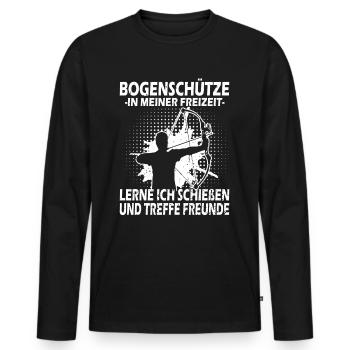 In my spare time archer - archery - Men's Premium Organic Long Sleeve Shirt - black - Front - Nico (187cm)