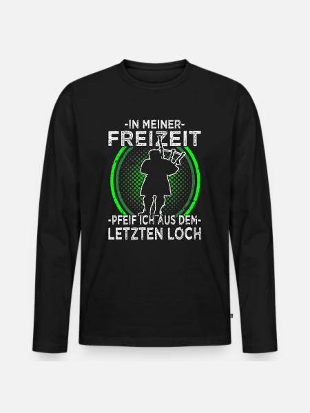 Dudelsack - Dudelsackspieler - Bagpiper - Männer Premium Bio Langarmshirt - Schwarz