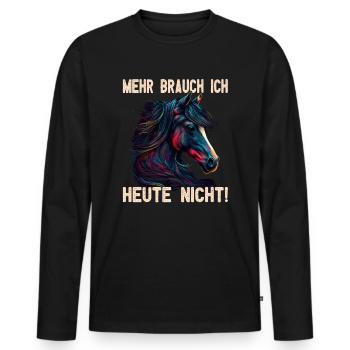 Pferdemädchen Pferdemama - Reiten - Westernreiten - Männer Premium Bio Langarmshirt - Schwarz - Vorne - Nico (187cm)