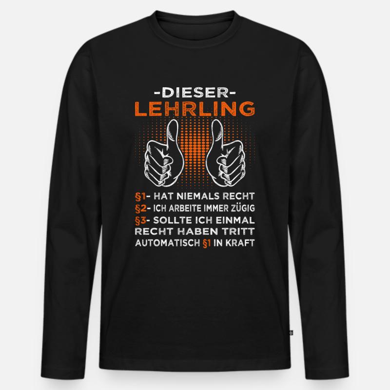 Lehrling & Azubi Sprüche - Männer Premium Bio Langarmshirt - Schwarz