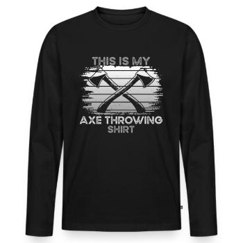 Axe Throwing - Männer Premium Bio Langarmshirt - Schwarz - Vorne - Nico (187cm)