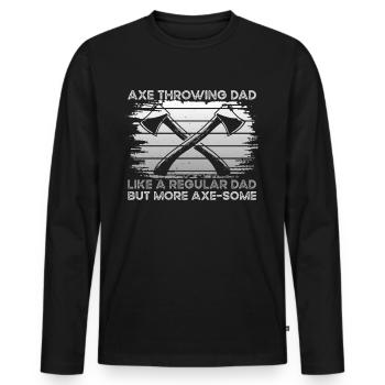 Axe Throwing Dad - Männer Premium Bio Langarmshirt - Schwarz - Vorne - Nico (187cm)