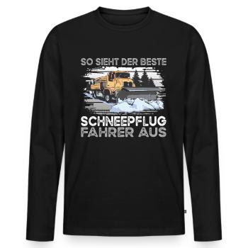 Bester Schneepflug Fahrer - Männer Premium Bio Langarmshirt - Schwarz - Vorne - Nico (187cm)