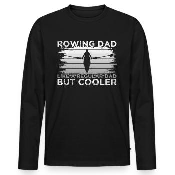 Rowing Dad - Men's Premium Organic Long Sleeve Shirt - black - Front - Nico (187cm)