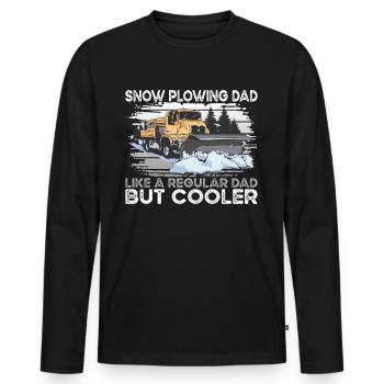 Snow Plowing Dad - Men's Premium Organic Long Sleeve Shirt - black - Front - Nico (187cm)