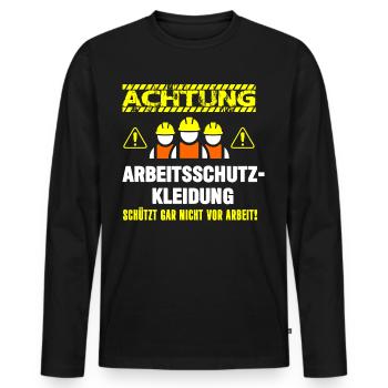 Arbeitsschutzkleidung - Männer Premium Bio Langarmshirt - Schwarz - Vorne - Nico (187cm)