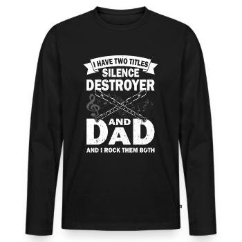 Flûte - Flûtiste Mélomanes - T-shirt manches longues Premium bio Homme - noir - Devant - Nico (187cm)