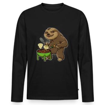 Sloth Grill King Grill Master Grill Tongs Grill - T-shirt manches longues Premium bio Homme - noir - Devant - Nico (187cm)