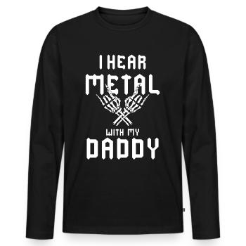 J’écoute du metal avec mon T-shirt Papa pour enfants - T-shirt manches longues Premium bio Homme - noir - Devant - Nico (187cm)