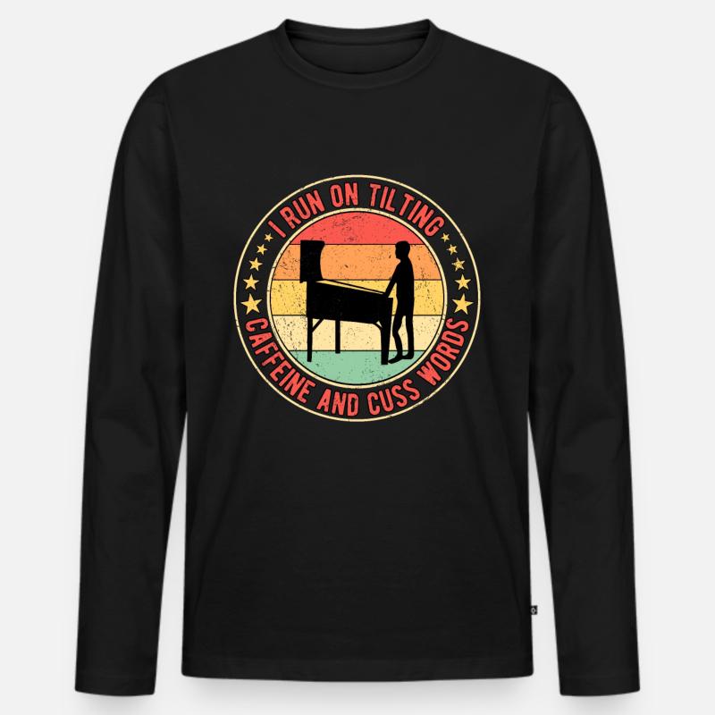 Pinball Flipperspieler - Männer Premium Bio Langarmshirt - Schwarz