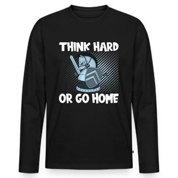 Échecs Réfléchissez bien - T-shirt manches longues Premium bio Homme - noir - Devant - Nico (187cm)