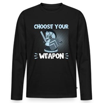 Schach Choose Your Weapon - Männer Premium Bio Langarmshirt - Schwarz - Vorne - Nico (187cm)
