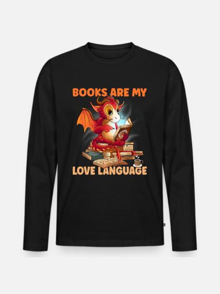 Read Books Love Language - Men's Premium Organic Long Sleeve Shirt - black