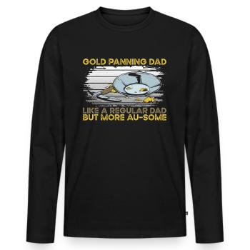 Gold Panning Dad - Men's Premium Organic Long Sleeve Shirt - black - Front - Nico (187cm)