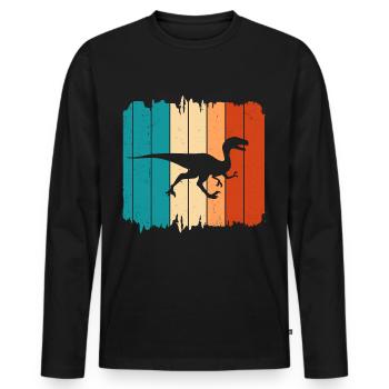 Velociraptor Dino Dinosaurs - Men's Premium Organic Long Sleeve Shirt - black - Front - Nico (187cm)