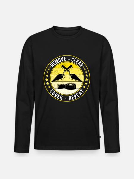 Bodenleger Fliesenleger Estrichleger - Männer Premium Bio Langarmshirt - Schwarz